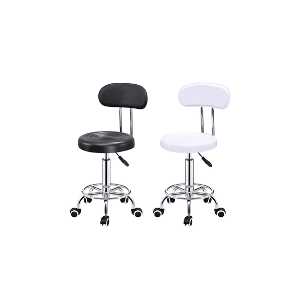 Pisos Taburete con Respaldo de 5 Ruedas