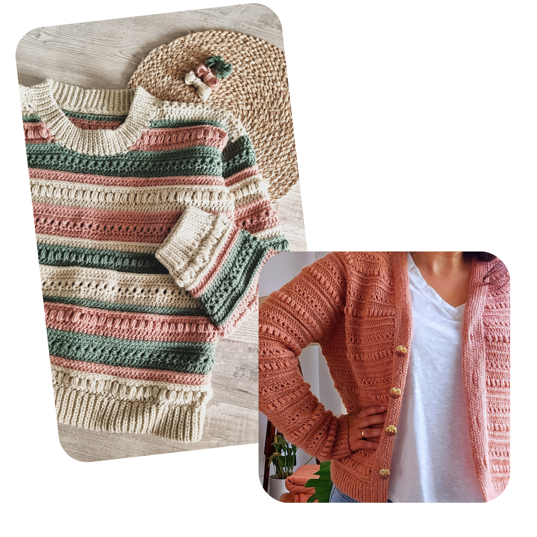 Set Sweater + Cárdigan Nativo (fingering)