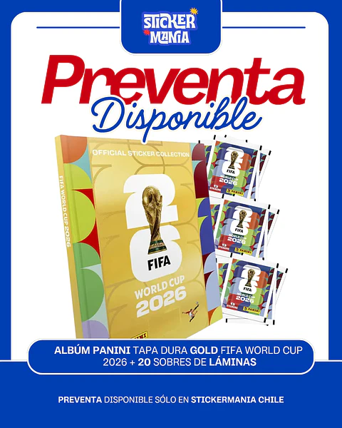 Preventa álbum mundial tapa dura gold + 20 sobres