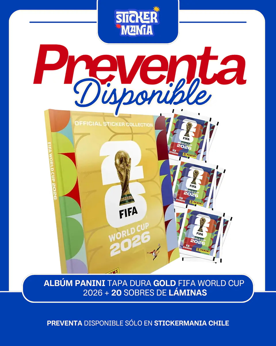 Preventa álbum mundial tapa dura gold + 20 sobres 1
