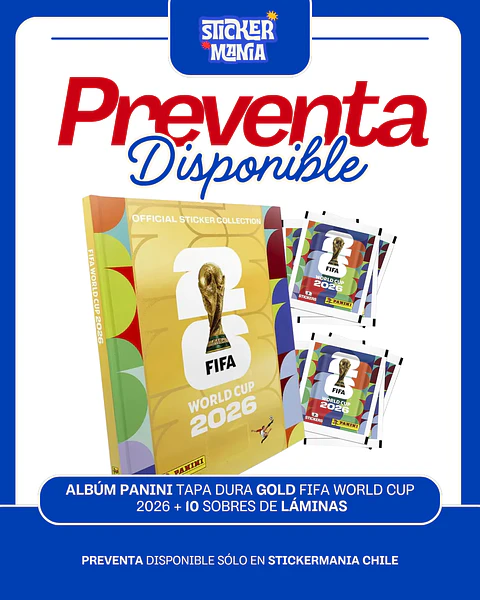 Preventa álbum mundial tapa dura GOLD + 10 sobres