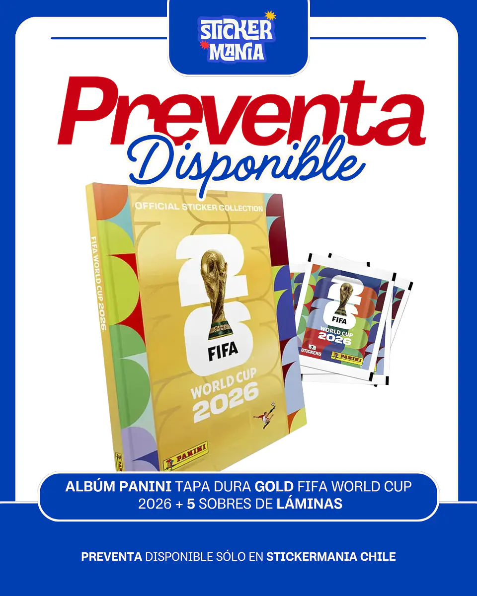 Preventa álbum mundial tapa dura GOLD + 5 sobres 1