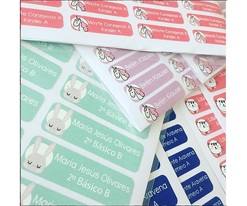 Set Stickers Personalizados para marcar ropa y útiles escolares