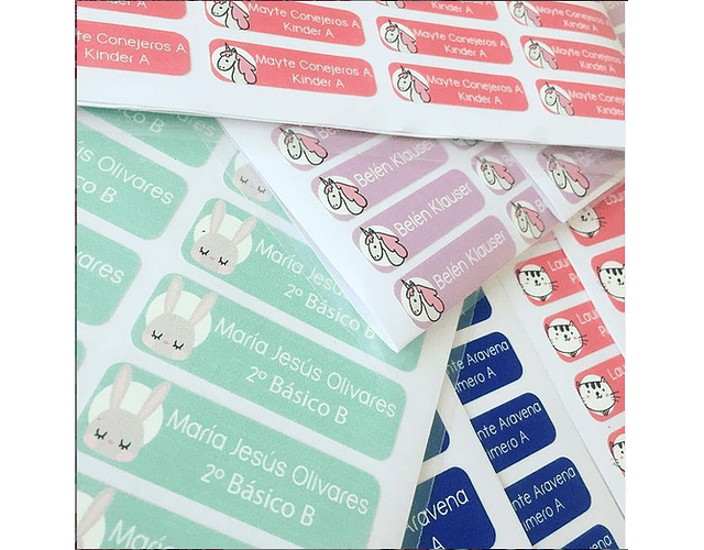 Set Stickers Personalizados para marcar ropa y útiles escolares