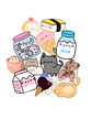 Stickers Calcos Cute Gatos Comida N1 X25 Compu Celu Interiores - Miniatura 1