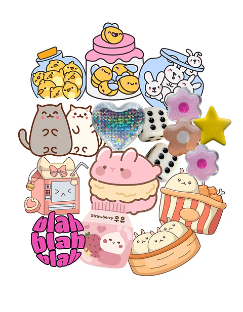 Stickers Calcos Cute Kawai N1 X25 Compu Celu Interiores