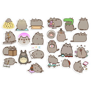 Stickers Calcos Pusheen Cat N1  X25 Compu Celu Interiores