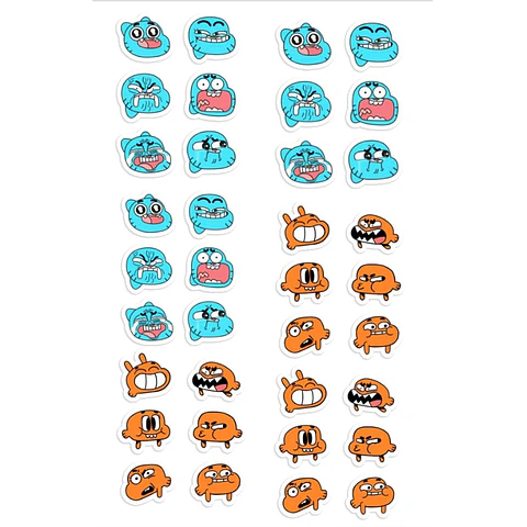 Stickers Calcos Gumball N1  X25 Compu Celu Interiores