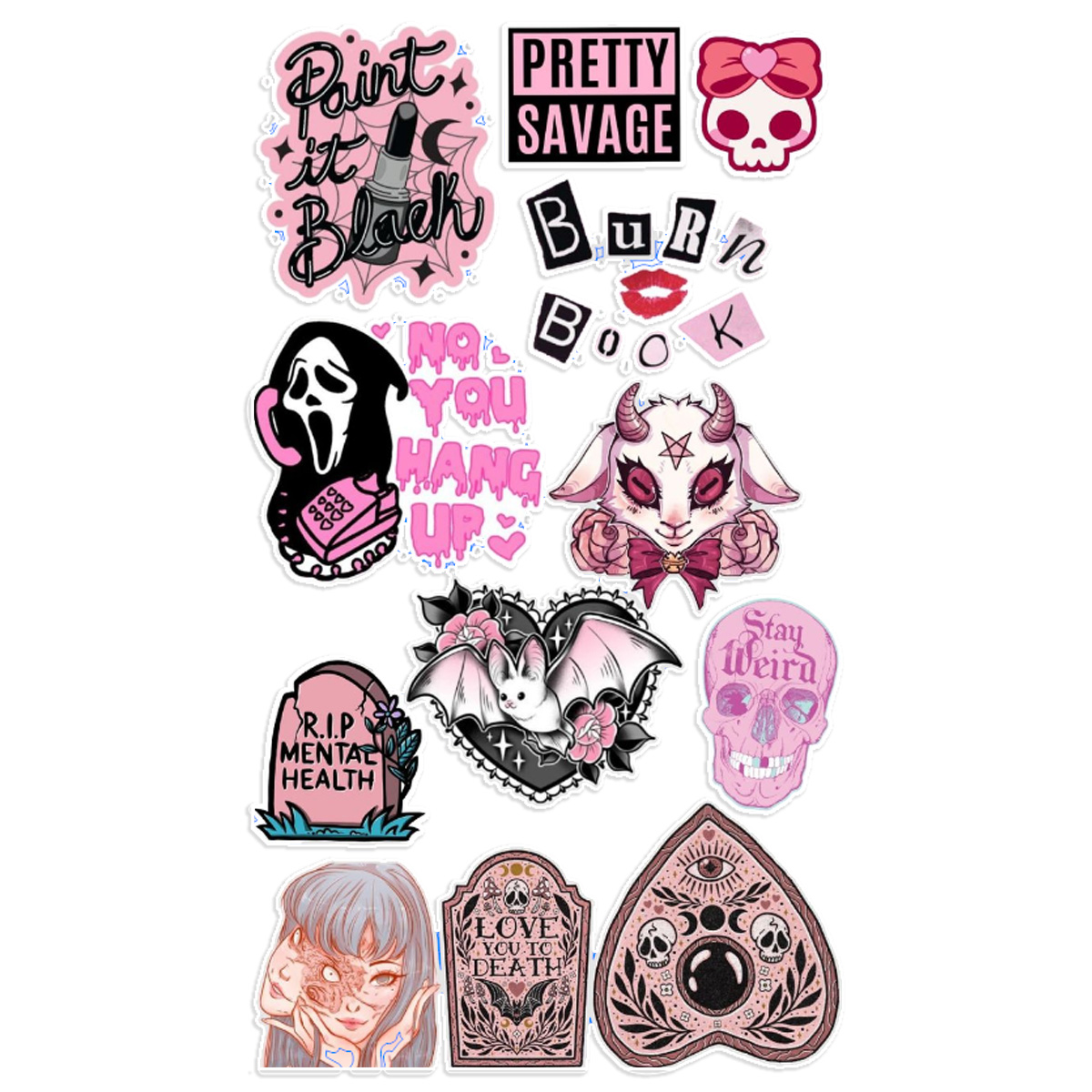 Stickers Calcos Horror Cute N1  X25 Compu Celu Interiores 1