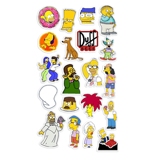 Stickers Calcos Pack Simpson N1 X25 Compu Celu Interiores