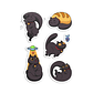 Stickers Calcos Gatos Cute N 2 X25 Compu Celu Interiores - Miniatura 1
