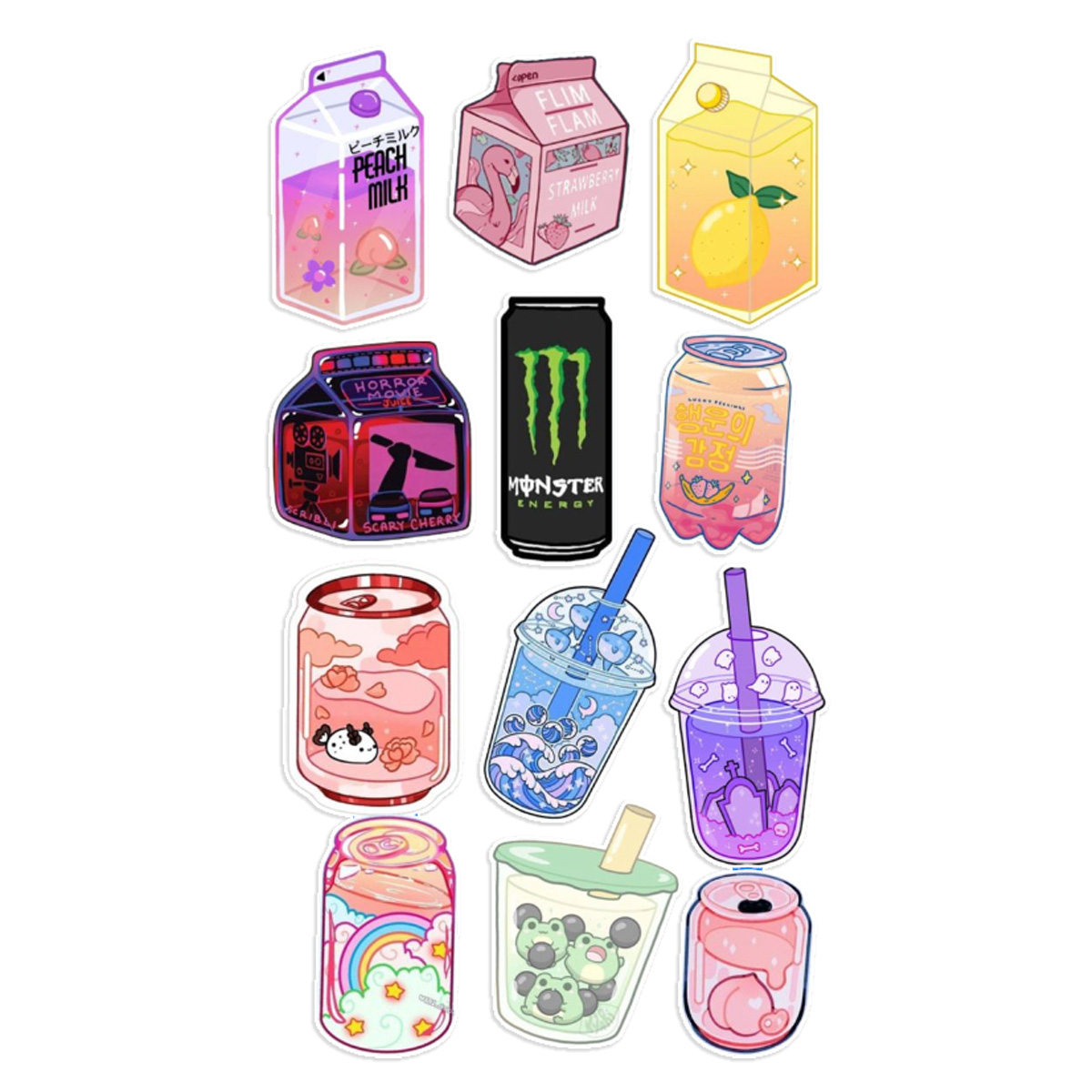 Stickers Calcos Comida Kawaii X25 Compu Celu Interiores 1