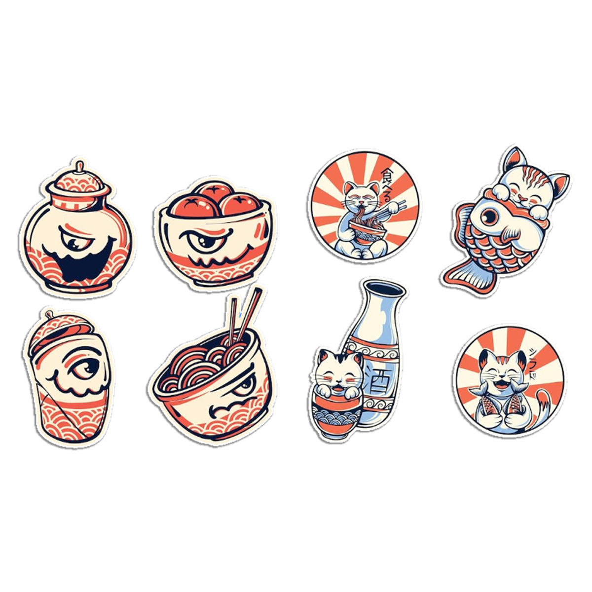 Stickers Calcos Comida Kawaii X25 Compu Celu Interiores 2