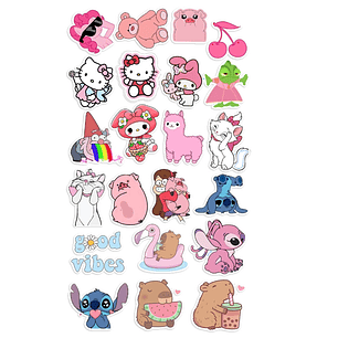 Stickers Calcos Super Cute Pink X25 Compu Celu Interiores