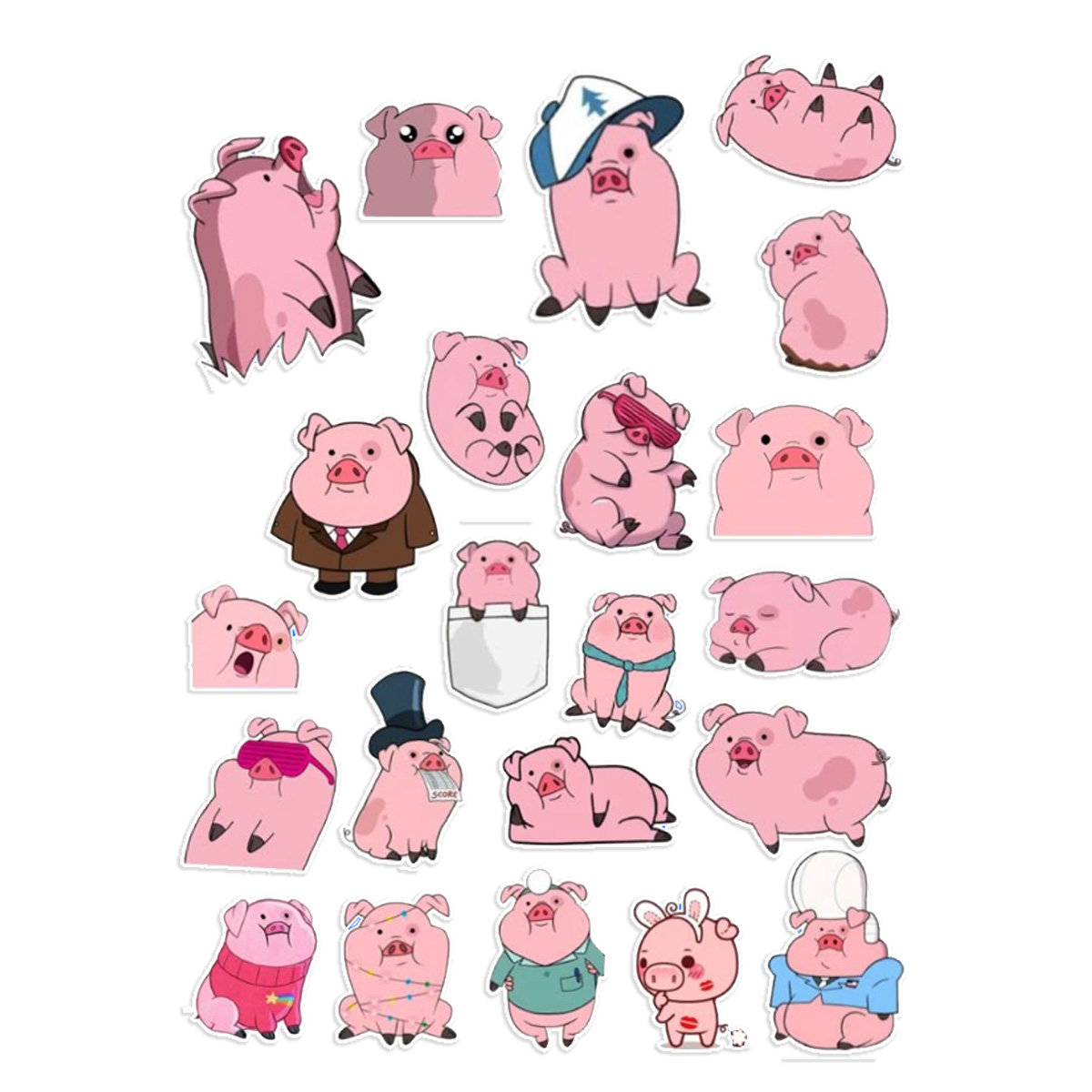 Stickers Calcos Waddles Gravity Falls X25 Compu Celu Interiores 1