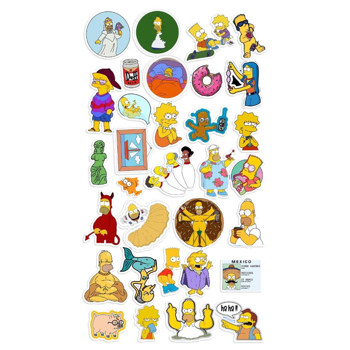 Stickers Calcos Pack Simpson N2 X25 Compu Celu Interiores 1