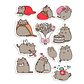 Stickers Calcos Pusheen Cat N2 X25 Compu Celu Interiores - Miniatura 1