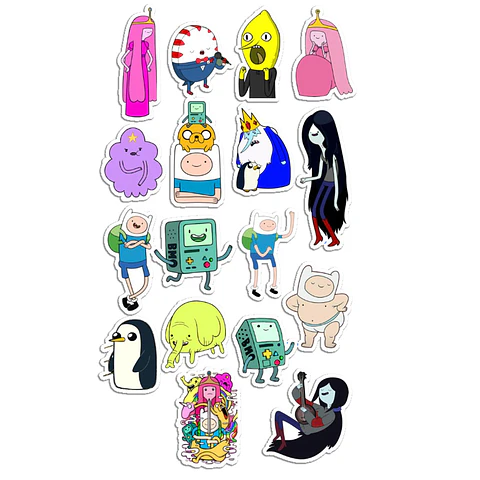 Stickers Calcos Hora de Aventura N2 X25 Compu Celu Interiores