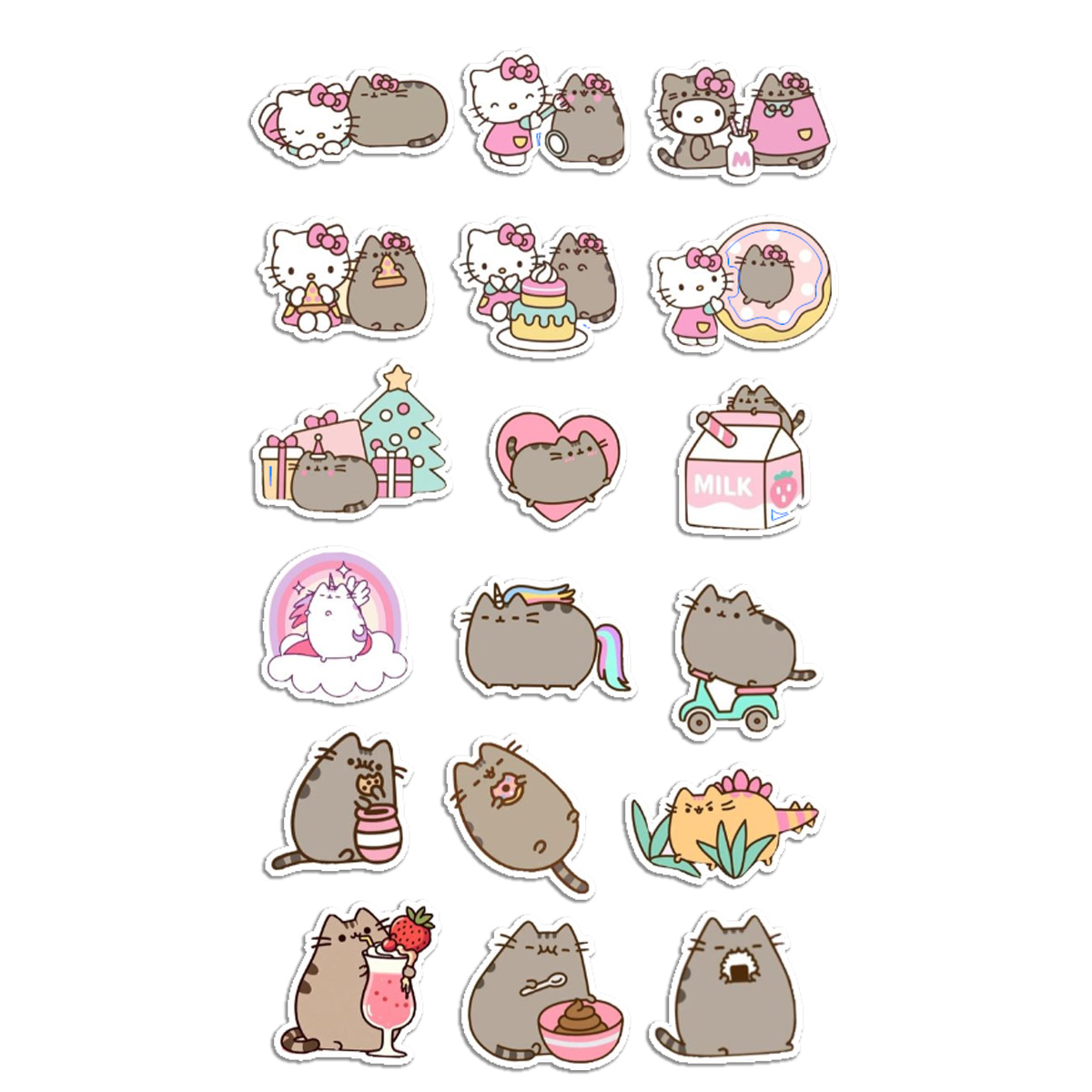 Stickers Calcos Pusheen Cat N3 X25 Compu Celu Interiores 1