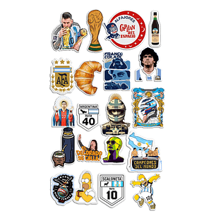 Stickers Calcos Argentina N1 X25 Compu Celu Interiores