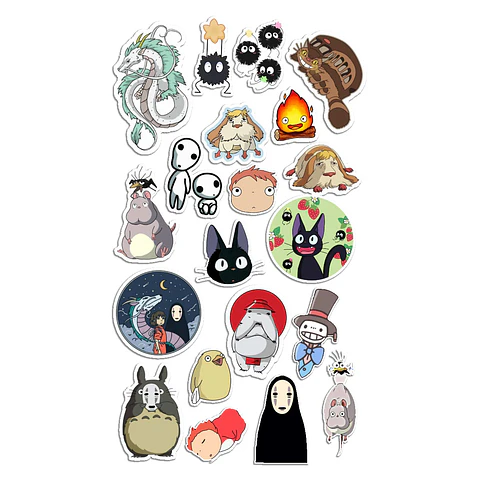 Stickers Calcos Studio Ghibli N1 X25 Compu Celu Interiores
