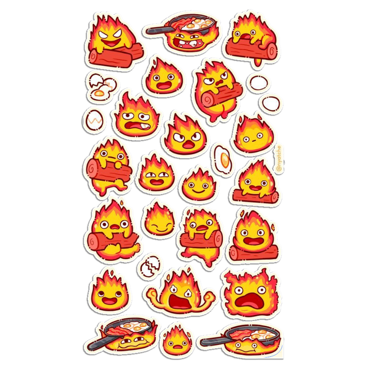 Stickers Calcos Calcifer Studio Ghibli N1 X25 Compu Celu Interiores 1