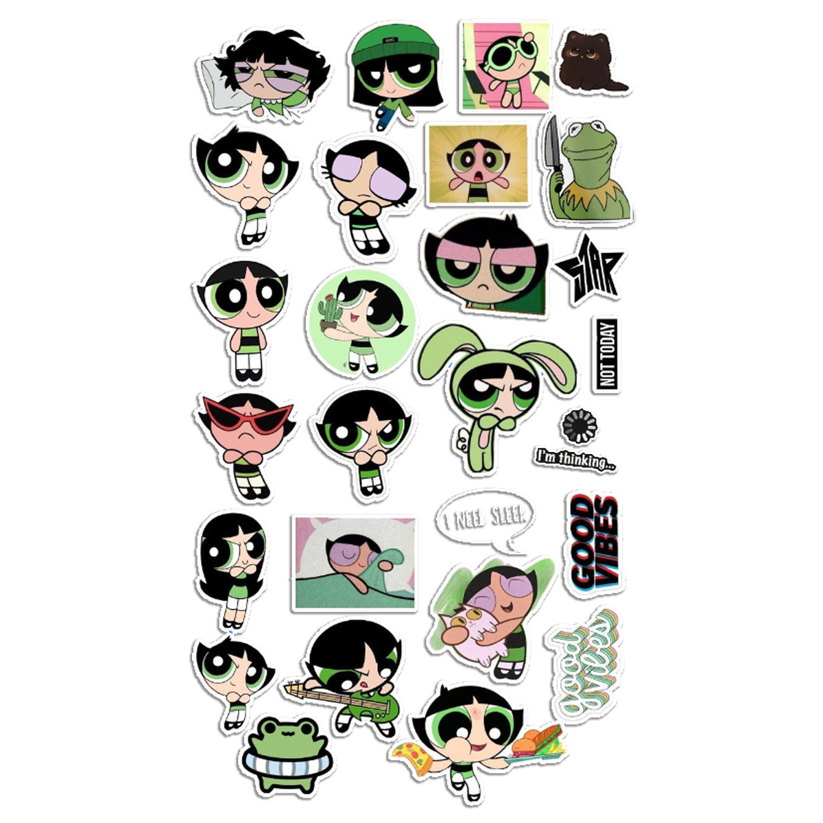 Stickers Calcos Bellota Chicas Superpoderosas N1 X25 Compu Celu Interiores 1