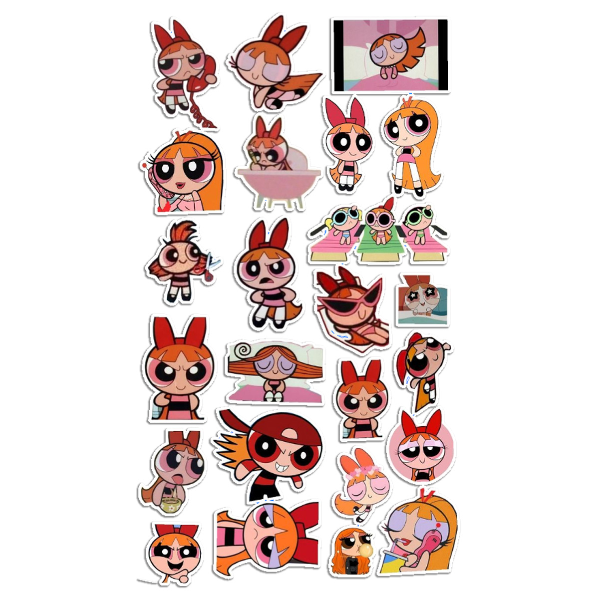 Stickers Calcos Bombón Chicas Superpoderosas X25 Compu Celu Interiores 1