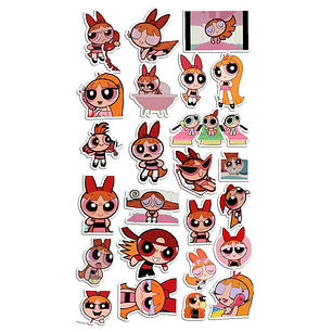 Stickers Calcos Bombón Chicas Superpoderosas X25 Compu Celu Interiores