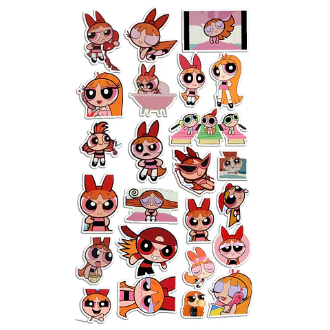 Stickers Calcos Bombón Chicas Superpoderosas X25 Compu Celu Interiores