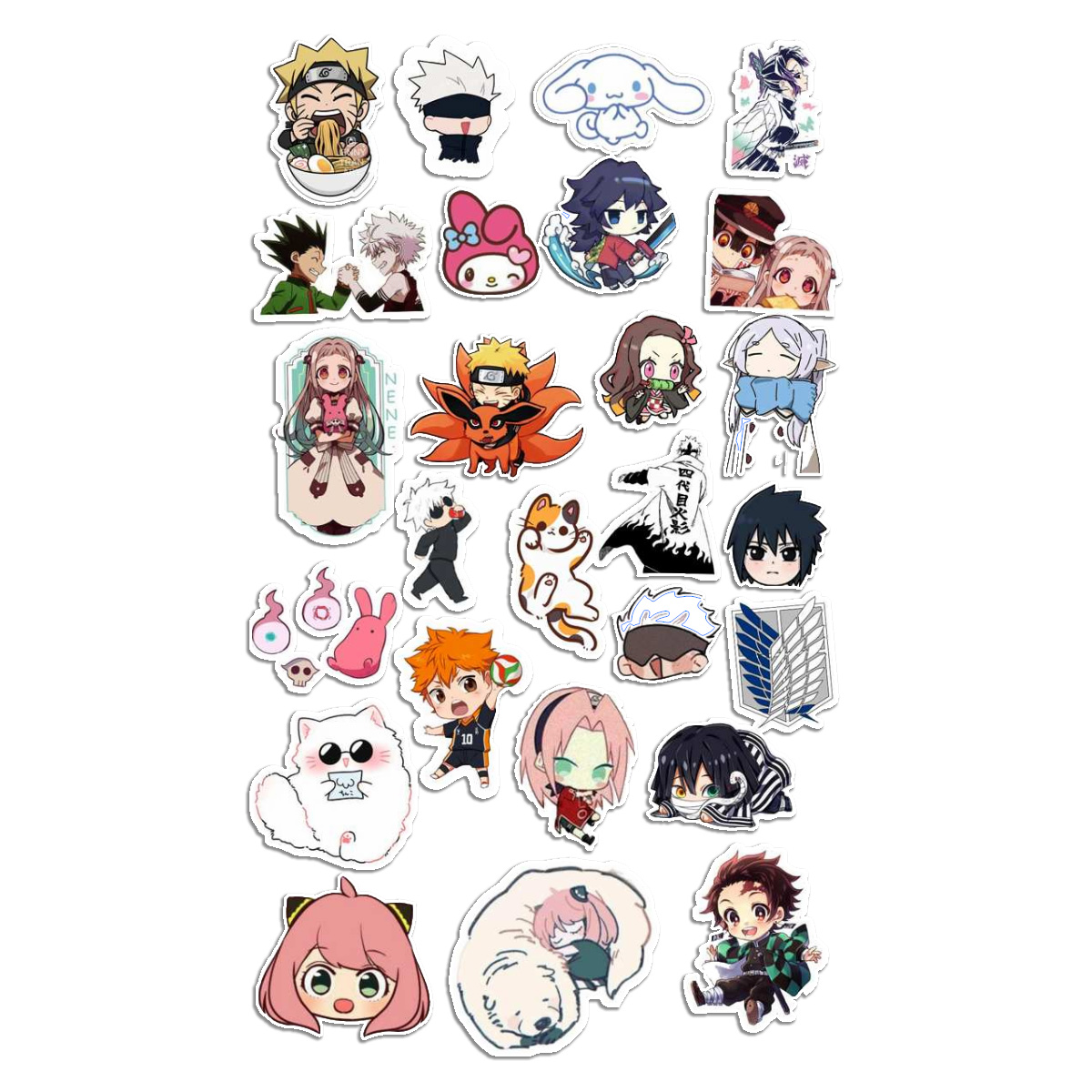 Stickers Calcos Pack Anime Varios N2 X25 Compu Celu Interiores 1