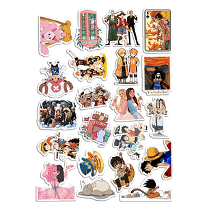 Stickers Calcos Pack Anime Varios N3 X25 Compu Celu Interiores