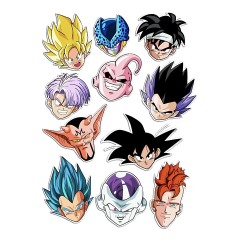 Stickers Calcos Pack Dragon Ball Z N2 X25 Compu Celu Interiores