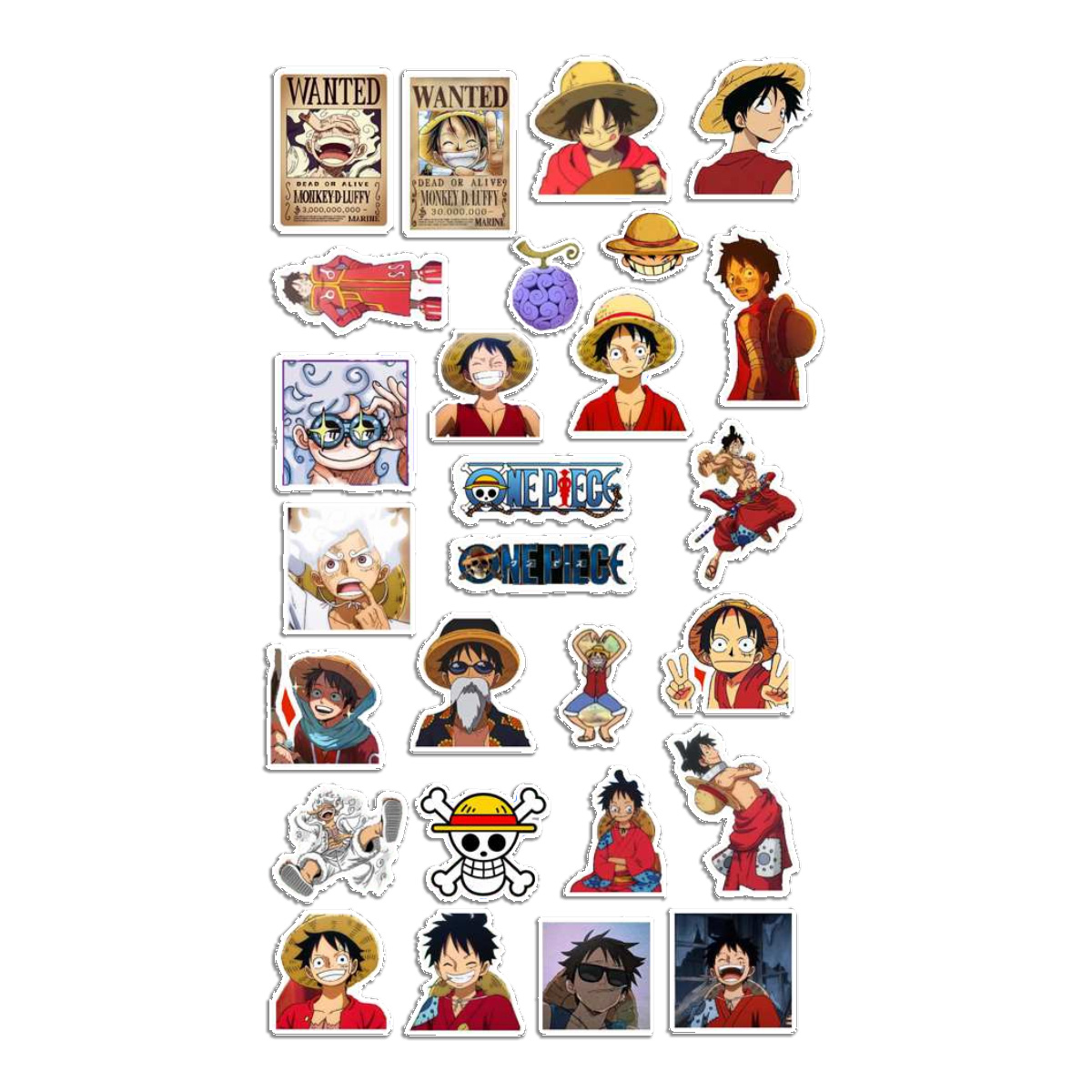 Stickers Calcos Pack One Piece N1 X25 Compu Celu Interiores 1