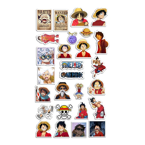 Stickers Calcos Pack One Piece N1 X25 Compu Celu Interiores