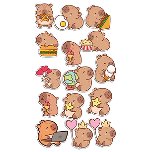Stickers Calcos Pack Carpincho/Capibara  N1 X25