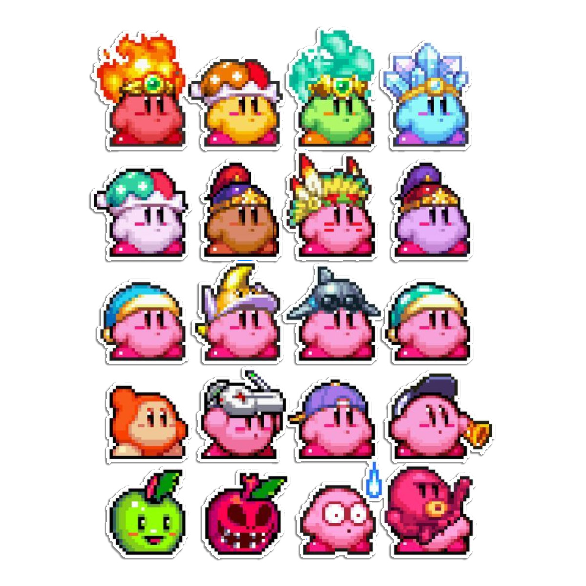 Stickers Calcos Pack Kirby N1 X25 Compu Celu Interiores 1