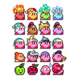 Stickers Calcos Pack Kirby N1 X25 Compu Celu Interiores
