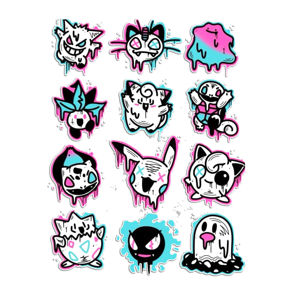 Stickers Calcos Pack Pokemon Art N1 X25  1