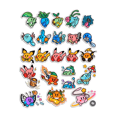 Stickers Calcos Pack Pokemon Art N1 X25 