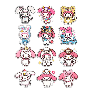 Stickers Calcos Pack My Melody N1 X25 Compu Celu Interiores