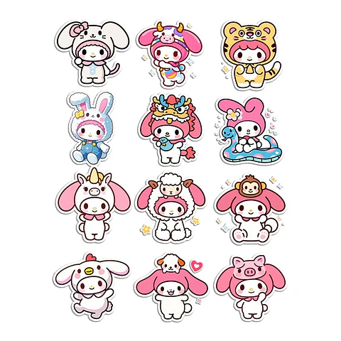 Stickers Calcos Pack My Melody N1 X25 Compu Celu Interiores