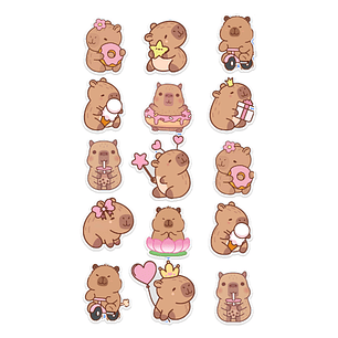 Stickers Calcos Pack Carpincho/Capibara  N2 X25