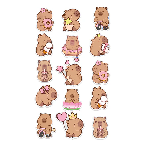 Stickers Calcos Pack Carpincho/Capibara  N2 X25