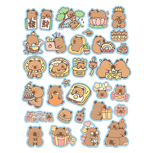 Stickers Calcos Pack Carpincho/Capibara  N2 X25