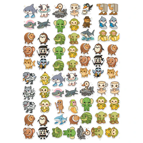 Stickers Calcos Pack Brainrot N1 X25