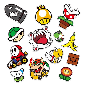 Stickers Calcos Pack Super Mario N1 X25