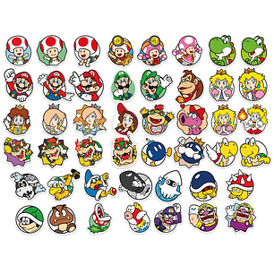 Stickers Calcos Pack Super Mario N2 X25