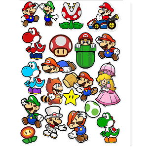 Stickers Calcos Pack Super Mario N2 X25