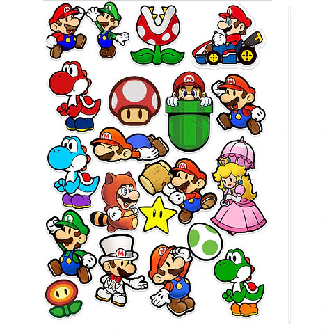 Stickers Calcos Pack Super Mario N2 X25
